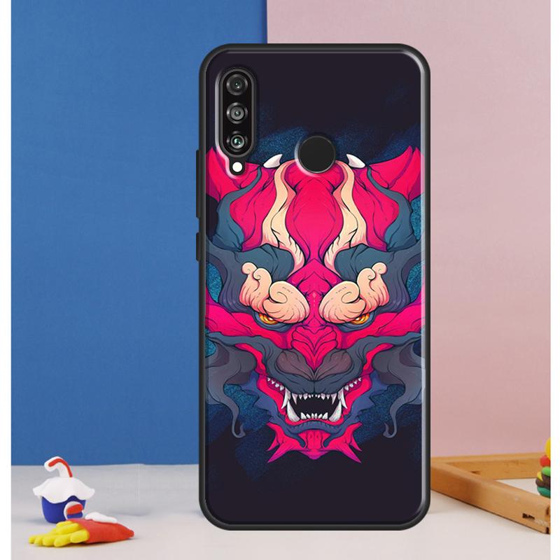 Oni Hannya Demon Mask For Huawei Nova 9 10 SE 12i 11i 8i 12s Y90 Y60 Y70 Y72 Y61 Y91 P20 P30 P40 Lite P60 Pro Case
