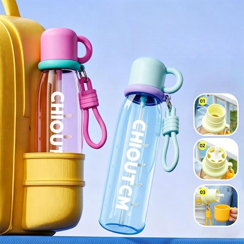 Large Capacity Straw Cup Shatter-resistant & High Temperature Resistant Portable Sports Water Bottle for Students Outdoor Use