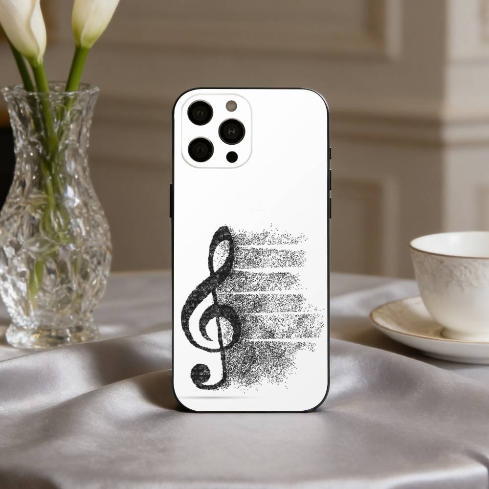 

M-Music Art Чехол для телефона с ключом Соль для iPhone 17,16,15,14,13,12,11 Plus,Pro Max,XS,Черный чехол из мягкого силикона iPhoneXSMAX