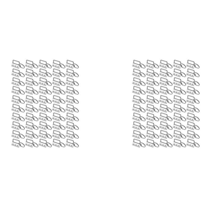 

ABWR-100Pcs Key Fob Hardware With Split Rings Set Tail Clips For Wristlet Clamp Lanyard Keychain DIY Tool With Ring срібний
