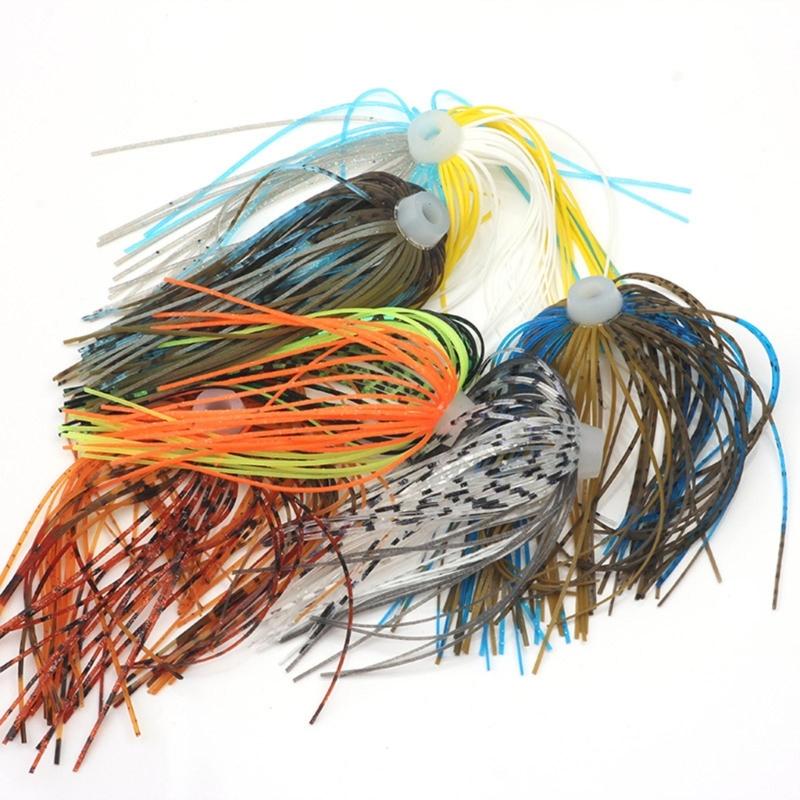 5Pcs Silicone Spinnerbait Skirts DIY Fishing Jig Lures 88 Strands Rubber Skirts