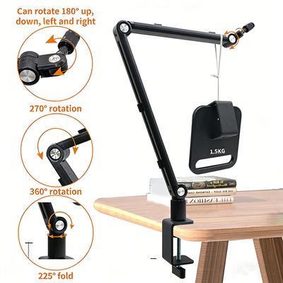 Factory Supply Metal Microphone Arm Stand-Adjustable Microphone Boom Arm Stand Bracket Holder Clip for Live Broadcasting