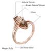 Fashion Brown Natural Zircon Vintage Ring For Women Unique Geometry  Rose Gold Color High Quality Daily Jewelry