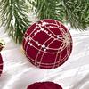 12Pcs Velvet Christmas Balls Decorative Plastic Ornaments Holiday Tree Decoration for Christmas Weddings Parties