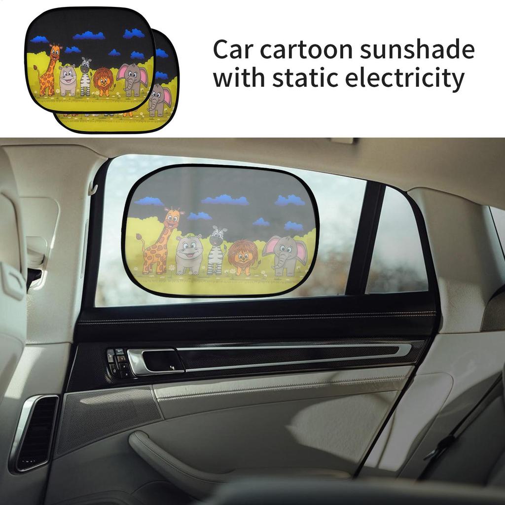 Car Sun Shade Cartoon Static Cling Sun Visor Window Reusable Glare Blocker Shield Protection Windshield Covers For Driving Women