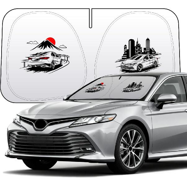 Thickened 2-Layer Windshield Sun Shade Fit for Toyota Camry XV80 2025 Car Front Window Covers Sun Visor Protector Foldable Blocks UV Rays Sunshade