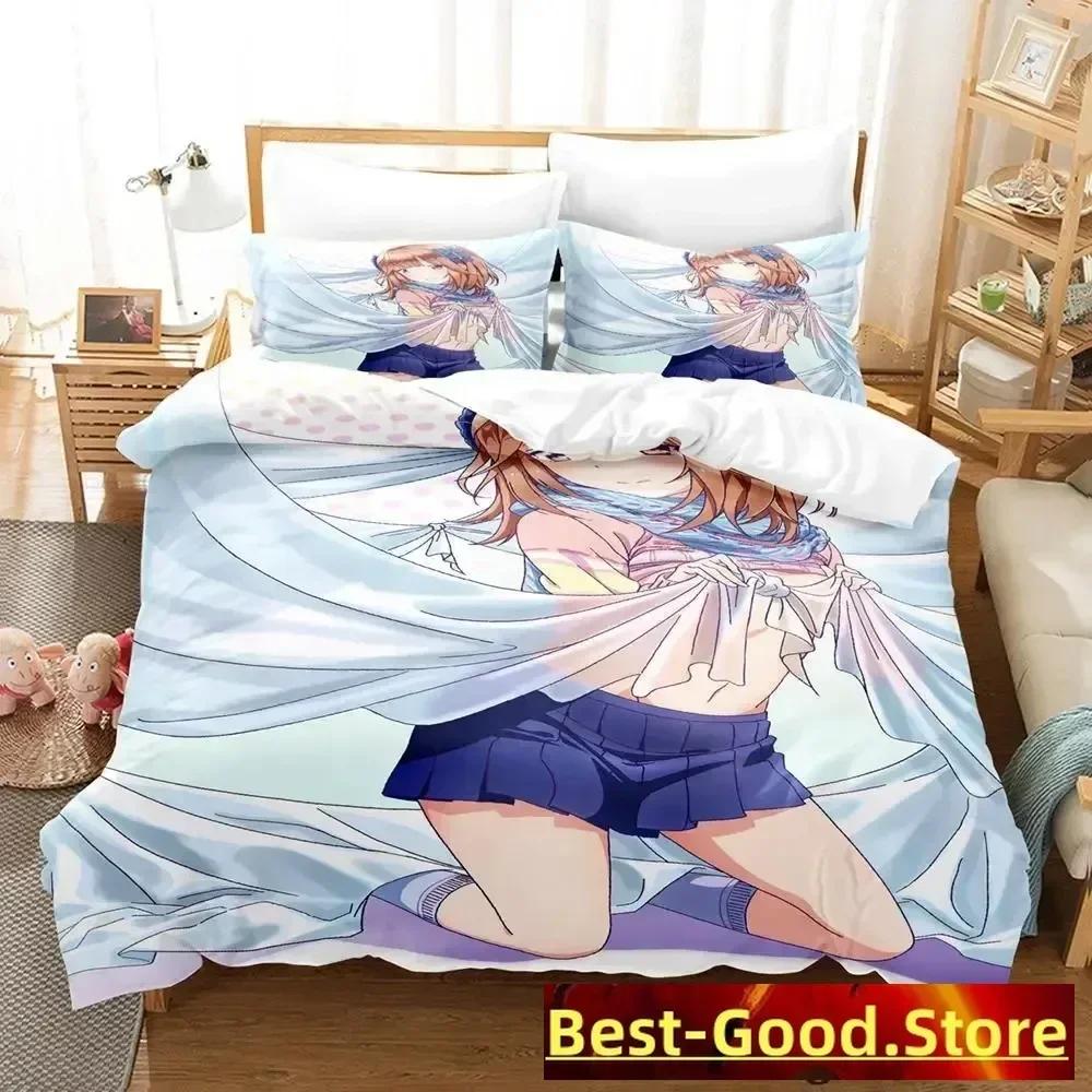 New Sagiri Izumi Bedding Set Cartoon Anime Three-Piece Set Adult Kid Bedroom Duvetcover Sets 3D Kawaii Girls