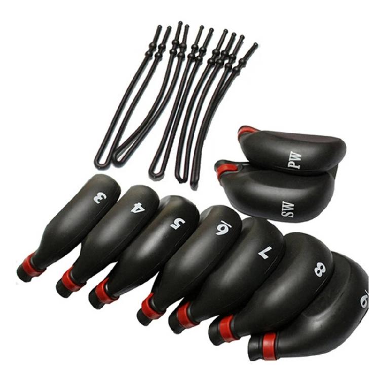 

9Pcs PVC Iron Wedges Golf Club Head Cover with String Golf Iron Headcover Protective Cover to Protect Your Golf Club 1