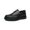 Leather Shoes Men's Summer New One-pedal Casual Business Dress Loafers British Style Black Soft-soled Beanie Shoes