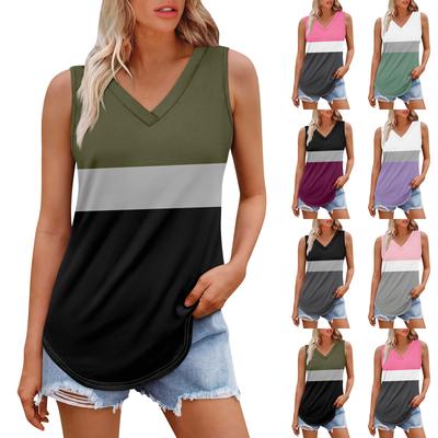 Women's Girl V Neck Tank Top Printing Casual  Top Tank Tops For Women Loose Fit Sleeveless Tops Flowy