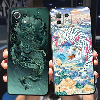 Fashion Chinese Tiger Dragon Phone Case For Samsung Galaxy S21 S22 Note 20 Ultra 10 Plus 8 9 S20 S23 5g Tpu Soft Cases Cover