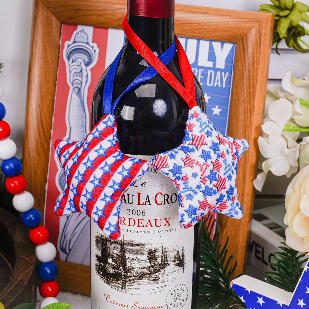 6PCS Home Five-star Love Independence Day Holiday Supplies American Independence Day Decorative Pendants Star Atmosphere Pendant