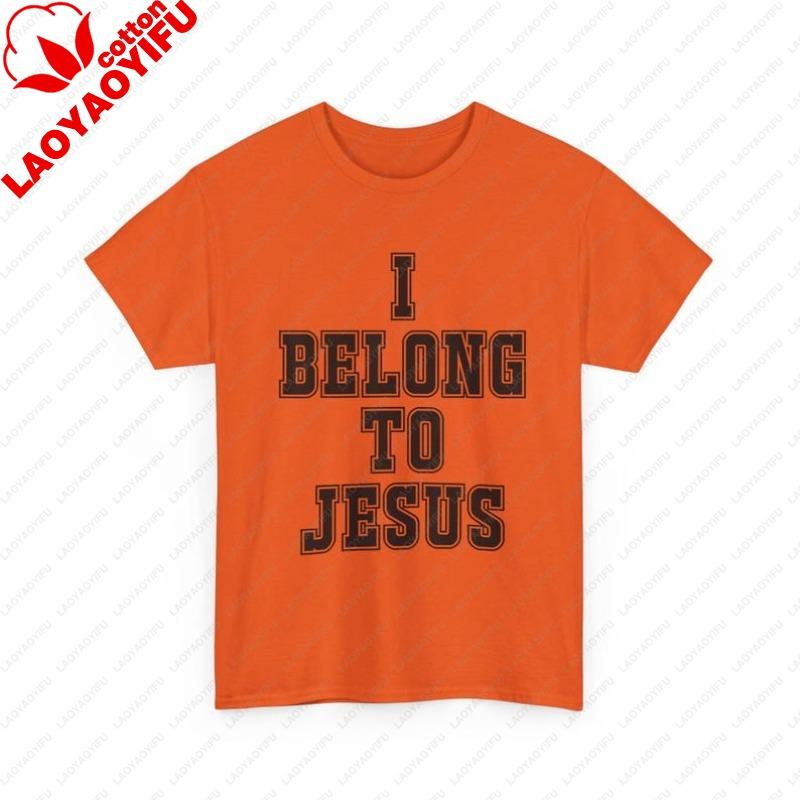 I Belong To Jesus TShirt Christian Faith Tee Religious Typography Graphic T Shirts Women Clothes High Quality Cotton Casual Top S