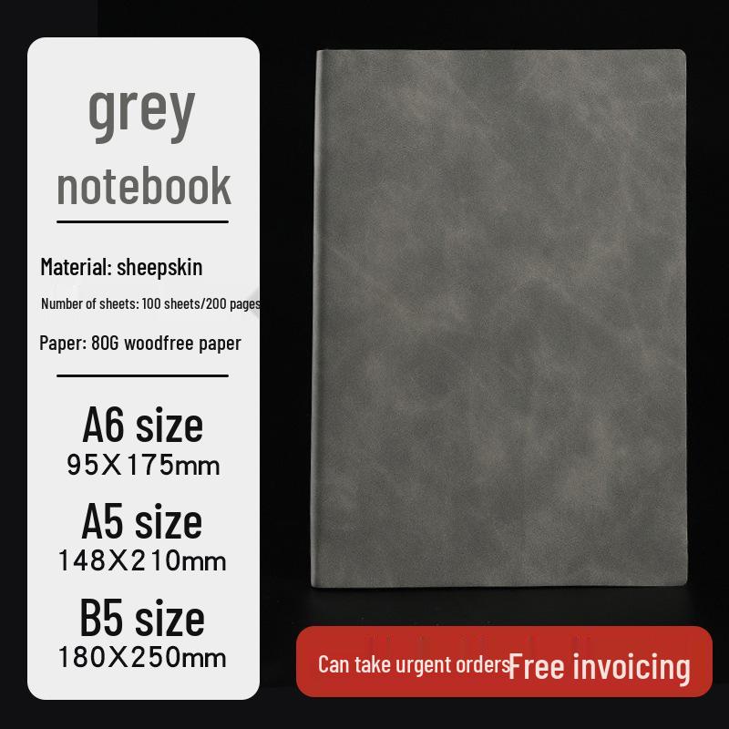 A5 Soft Sheepskin Notebook with Pen Loop & Logo Customization - Thick Journal for Business Meetings