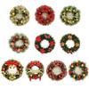 Christmas Wreath for Front Door Artificial Pine Needle Wreath with Balls Bows Flowers Merry Christmas Hanging Decor for Home Wall Window Porch Indoor