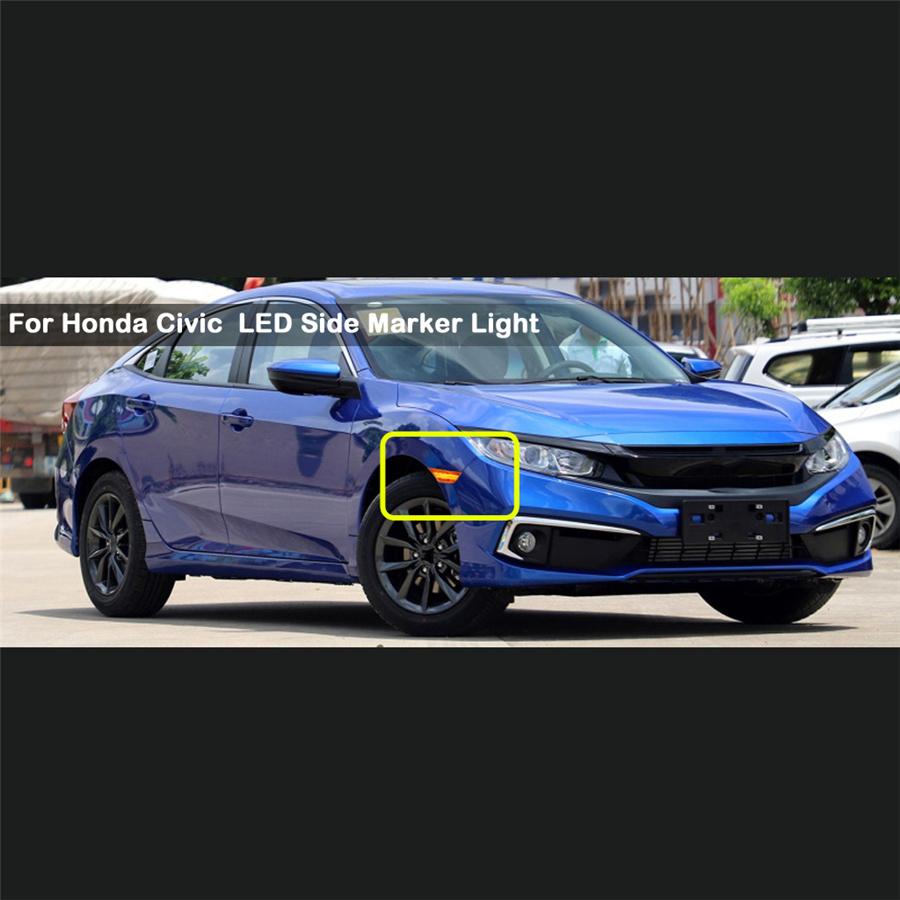 Car Switchback LED Side Marker Turn Signal Lamp Smoke For 2016+ Honda Civic 10th
