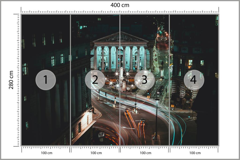 Photomural London At Night  Structural Vinyl 400x280