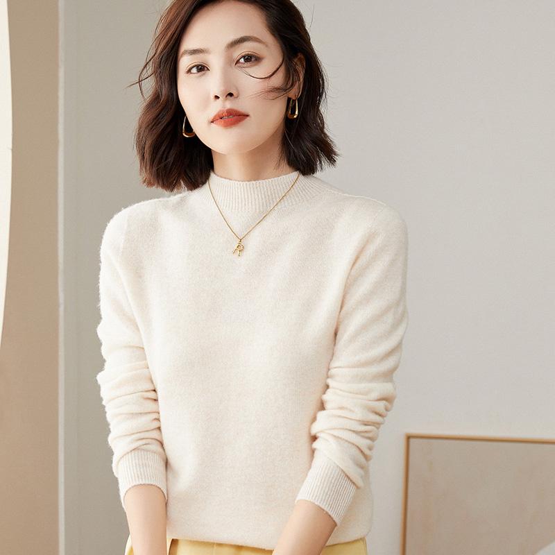 Women Sweater 100% Merino Wool MODERN NEW SAGA Winter Wool Pullover Turtleneck Autumn Jumper Female Knit Top