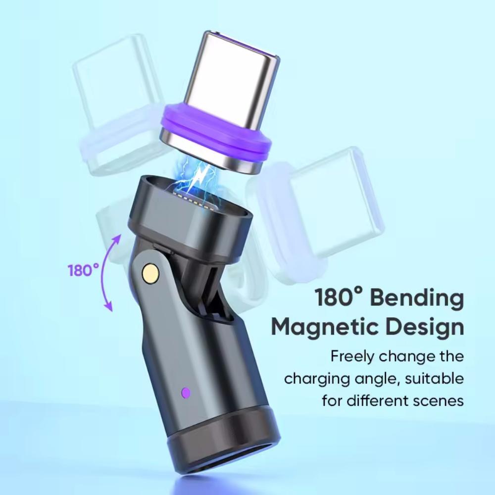 16Pin PD 240W Magnetic USB C Adapter OTG Type C Male to Type C Micro IOS Female Data Converter For Macbook Samsung iPhone Xiaom