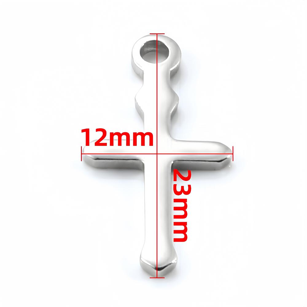 20pcs Stainless Steel Charm Cross Pendants for DIY Necklace Earrings Bracelet Jewelry Making Hip Hop Crosses Pendant Accessories