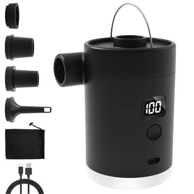 Tragbare Kabellose Aufblaspumpe Outdoor Mini Luftpumpe mit Digitaler Leistungsanzeige und LED für Camping Vakuumbeutel Luftkissen NEU