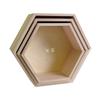 6 blocs de 3 étagères hexagone en bois 24-30 cm