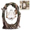 Swinging Ghost Ornament Resin Cute Spooky Halloween Figurine Multi-Purpose Small Ghost Figurine for Indoor Outdoor Porch
