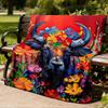1pc Golden Retriever Roses Heart Outdoor Flannel Blanket, Cozy & Warm Soft Te Playful Design, Napping Camping,