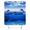 Underwater Dolphin Shower Curtain Marine Life World Travel Sea Diving Ocean Print Bathroom Decor Set with 12 Hooks Waterproof