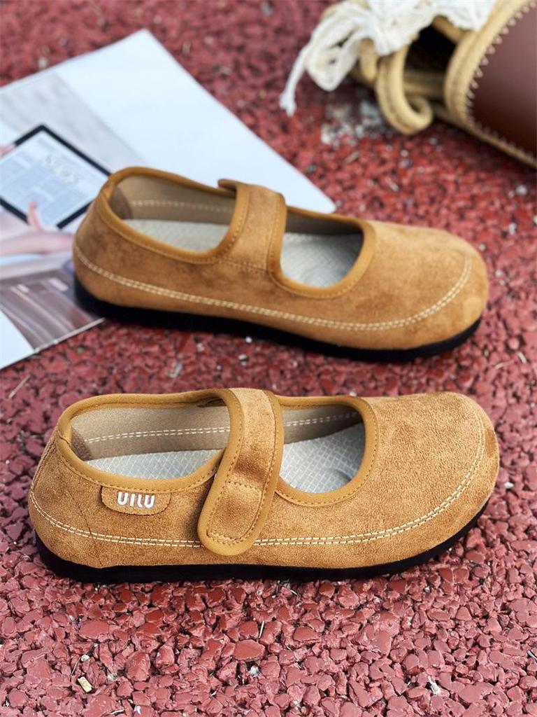 2025 Spring Women's French Velcro Mary Jane Flats - Comfortable Birken-Style, Perfect Skirt Match
