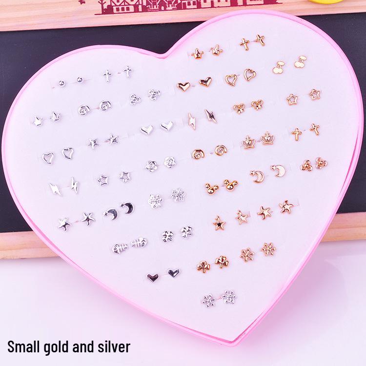 Women's Heart Stud Earrings Set in Acrylic Resin - Boxed Jewelry Accessory