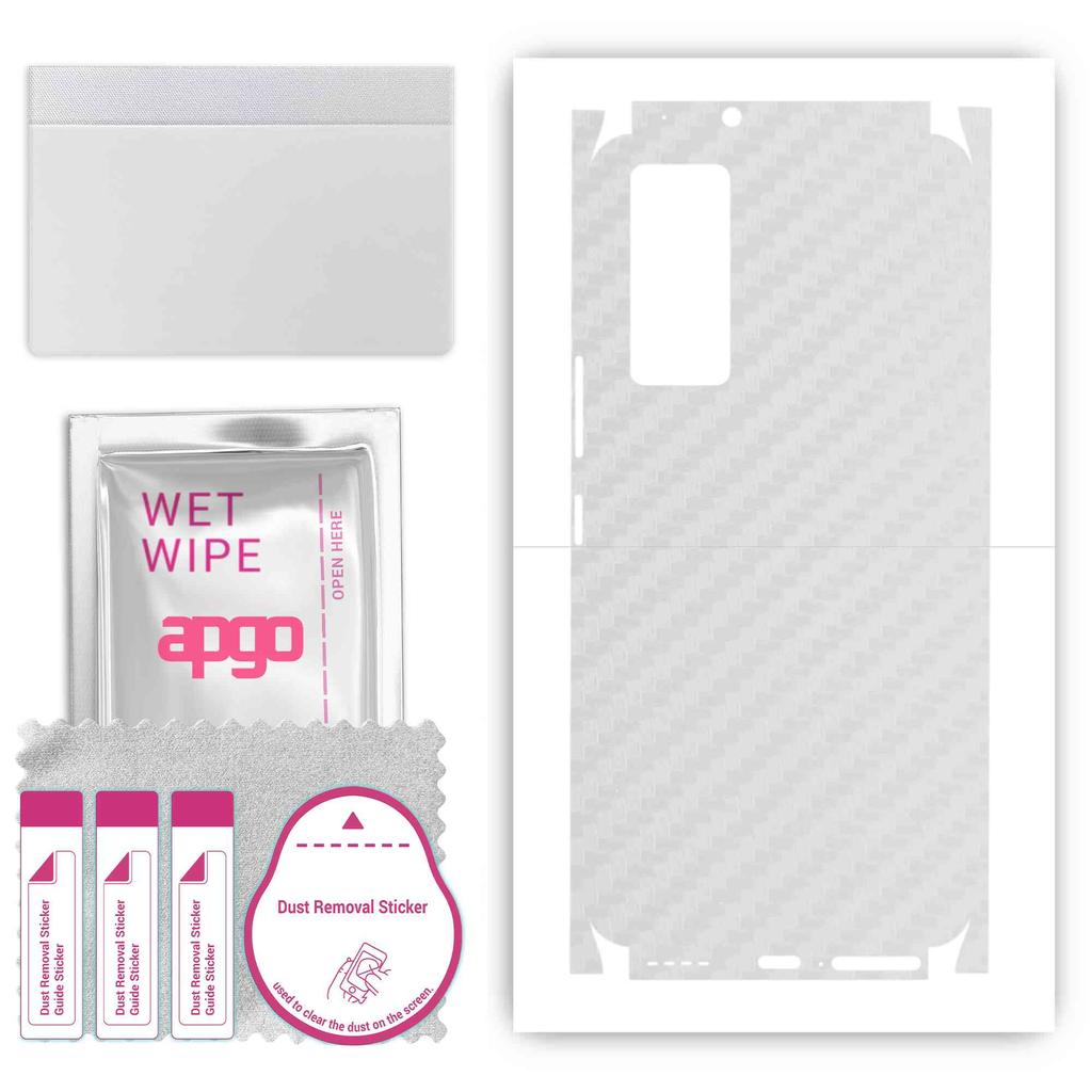 apgo Protective Skin Sticker for the back+sides compatible with Vivo V21e 5G, Full Wrap Film, Foil, Vinyl - Pattern Transparent Carbon