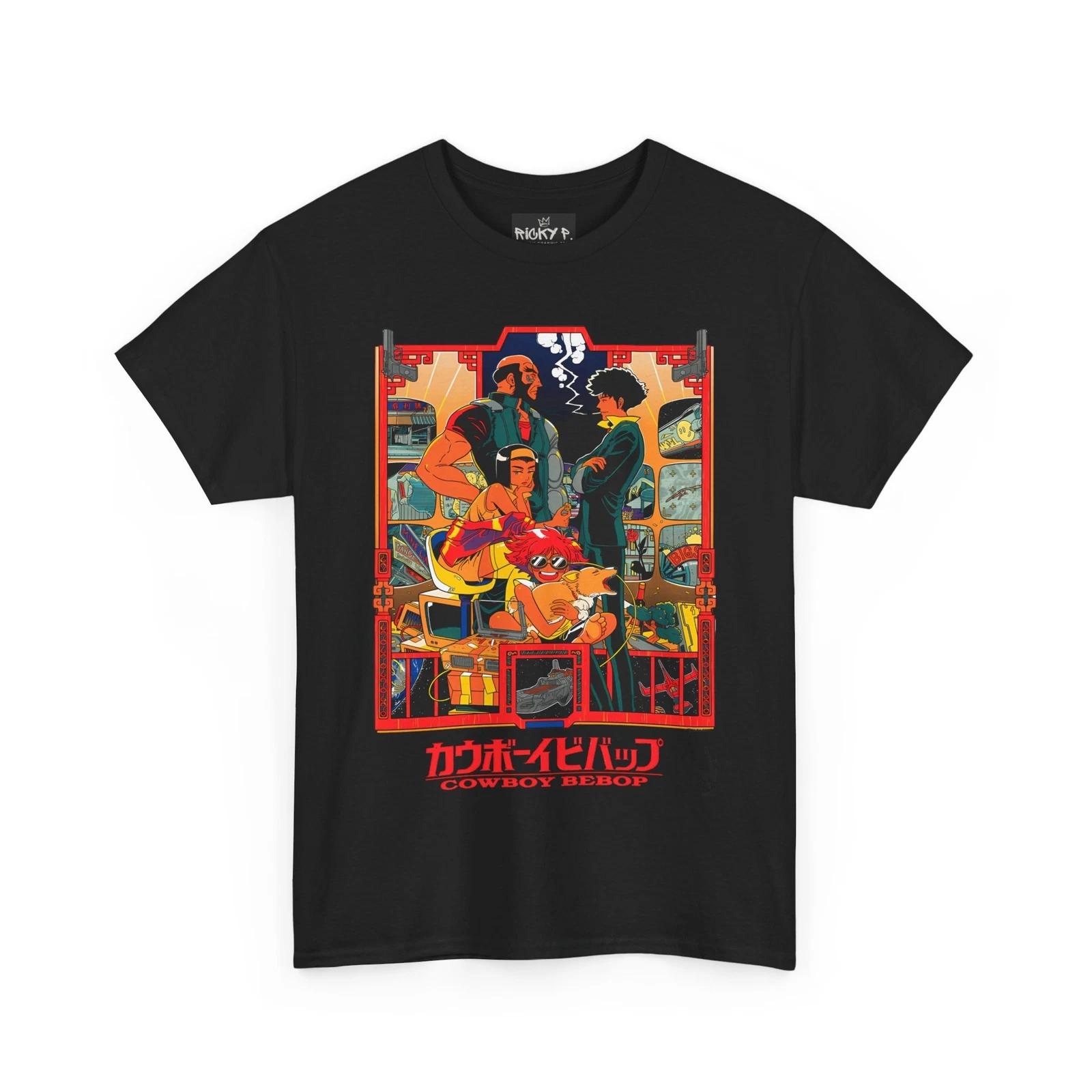 Cowboy Bebop Anime 100% Cotton T-shirt Mens Tees Top Unisex Heavy Cotton Tee 3XL