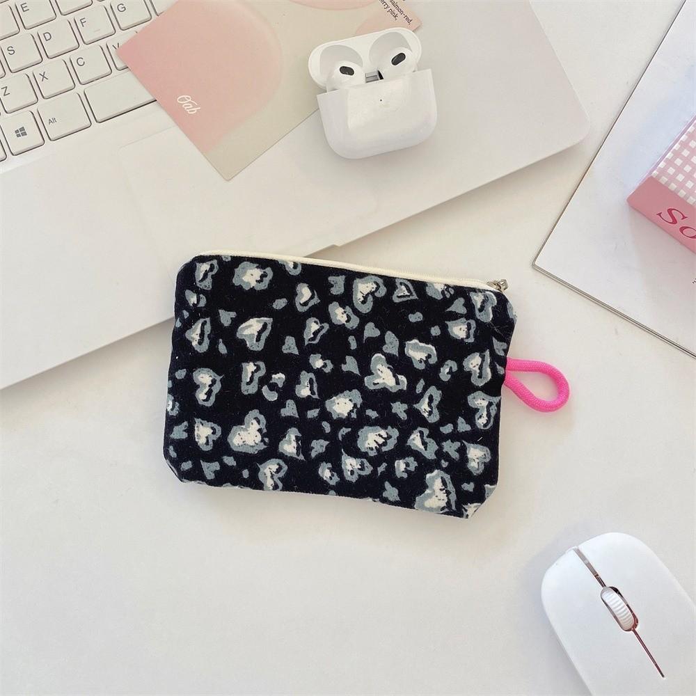 New Fresh Print Coin Purse Portable Canvas Lipstick Storage Bags Mini Students Earphone Bag