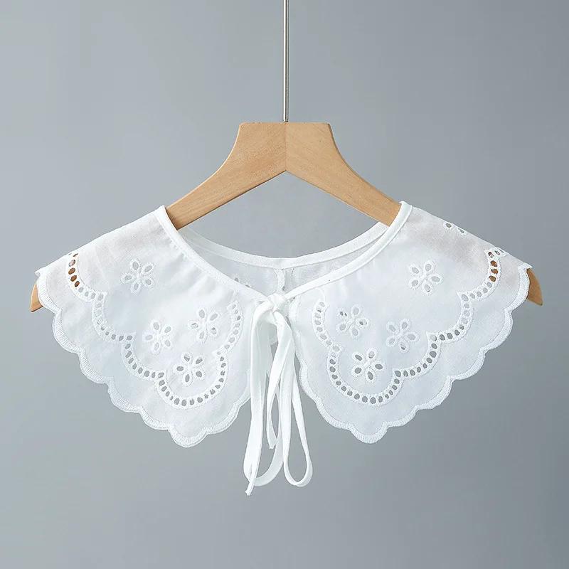 

Летний женский платок-шаль с фальшивым воротником, женский кукольный фальшивый воротник с цветочным узором, половина рубашки, ожерелье, съемная рубашка, отстегивающийся воротник, маленькая накидка