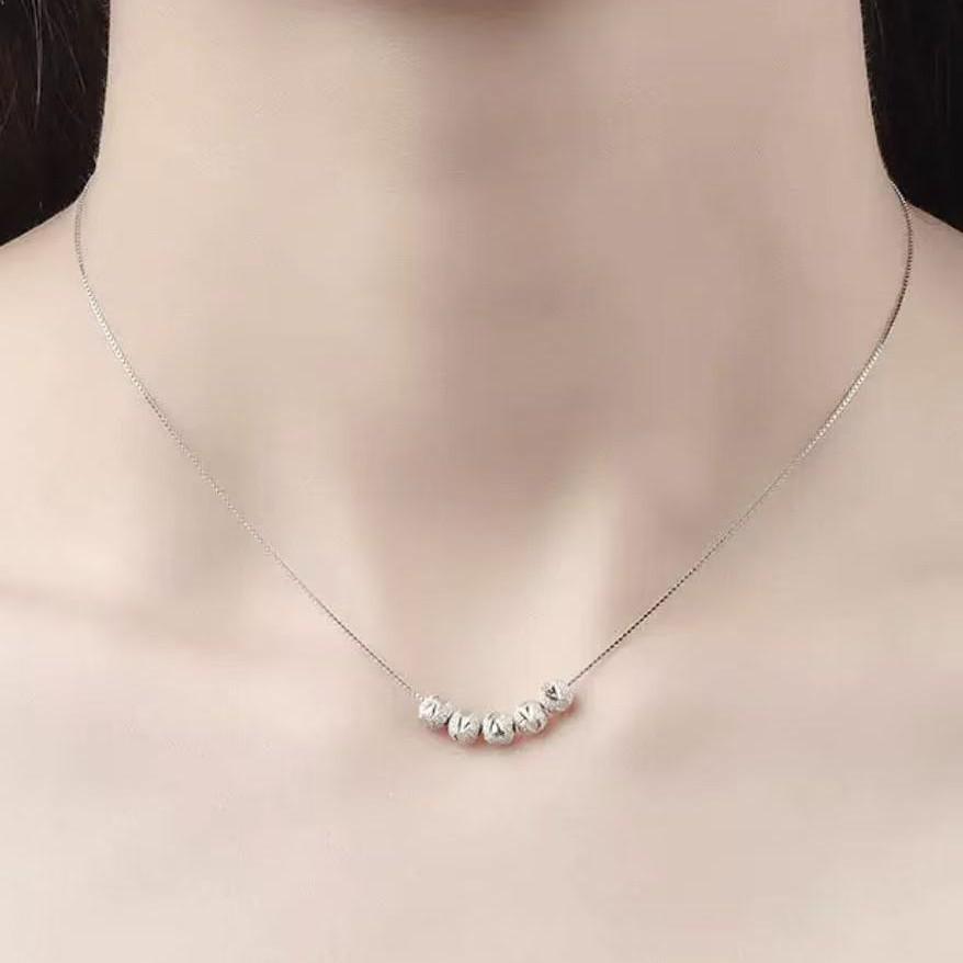 Five Blessings 18K Gold Lucky Bead Necklace – Women's Trendy Fashion Choker, Non-Fading