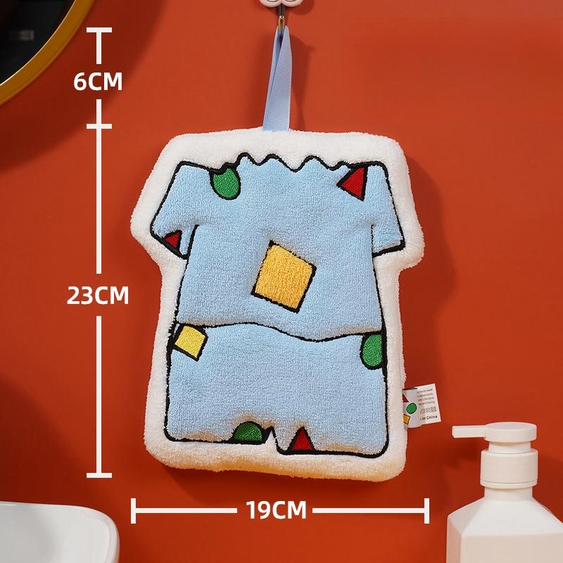

Cute New Hand Towel Hanging Thickened New Coral Fleece Children s Embroidery Small Towel Kitchen Towel Handkerchief синій