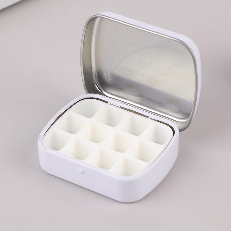 Portable Empty Watercolor Tin Box 12/24 Grids Mini Watercolor Paint Palette Travel Painting Paint Tray Art Supplies