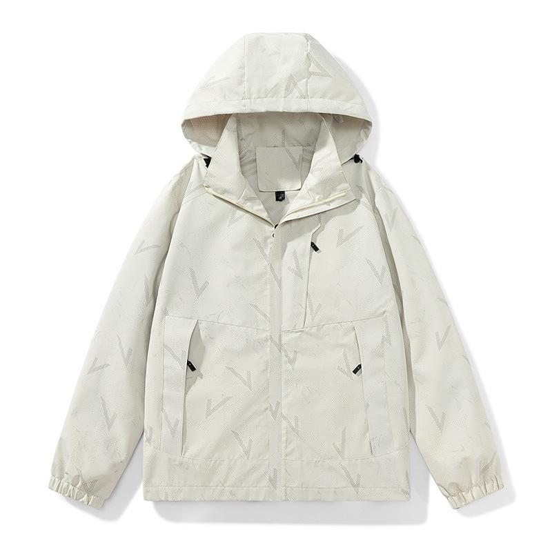 Men's New Spring Trend Jacket Loose Removable Cap Outdoor Hiking Wear Couple Windproof Waterproof Jacket