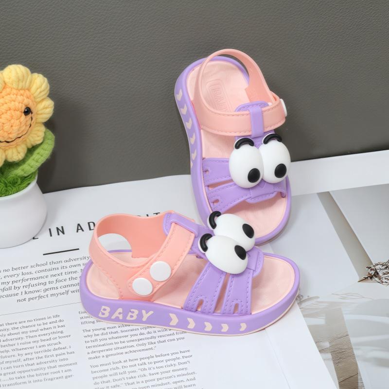 

Summer cartoon bag head lace-up children s sandals men s and women s non-slip soft soles plastic comfortable infant toddler shoes 22 size suitable for foot length 13.5CM