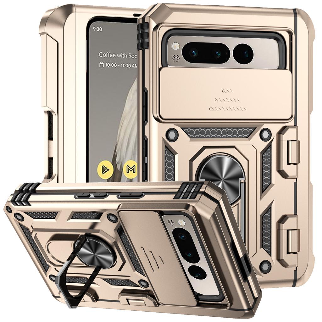Suitable for Pixel Fold Sergeant Ring Anti-drop Mobile Phone Case Google Flod Creative Window Case