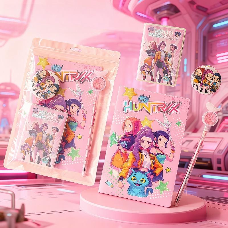 K-POP Demon Hunters Anime Merch Stationery Set, Student Study Supplies & Children's Gift