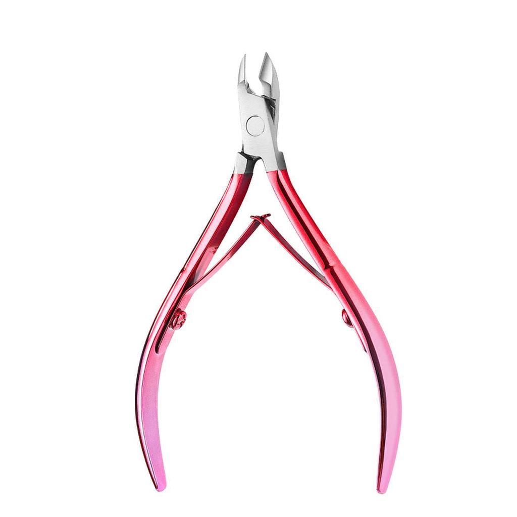 Stainless Steel Slanted Nail Clipper with Cuticle Scissors and Small Blade for Easy Trimming and Hangnail Removal