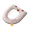 Thickened Plush Toilet Cover Bear Design Winter Warmth Toilet Cushion Bathroom Accessory Easy Installation 85AD