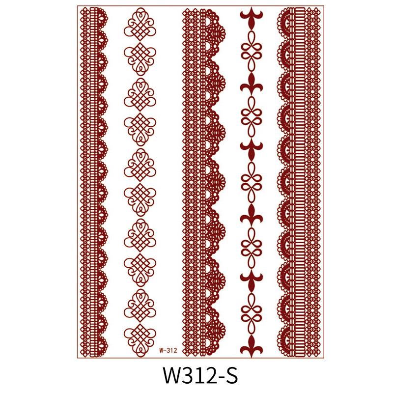 Beauty Sticker Vermilion Lace Tattoo Sticker Waterproof Tattoo Sticker