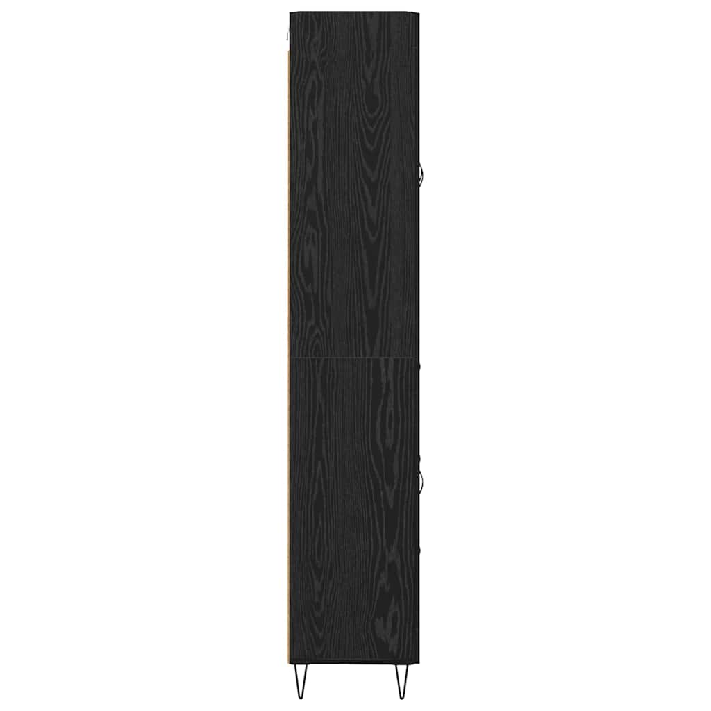 Highboard Black Oak Effect 69.5 x 34 x 180 cm Particleboard
