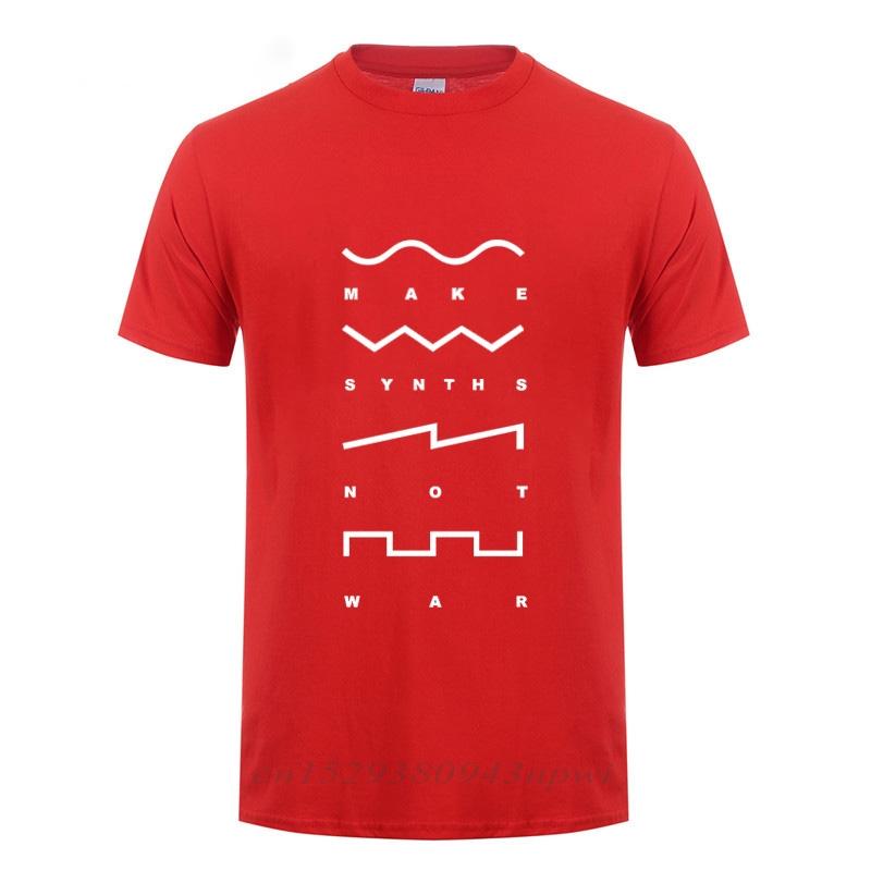 

New Fashion Make Synths Not War TShirt Club Party Disco Roland Analogue Moog Keyboard Juno Streetwear Homme Cotton T Shirt S