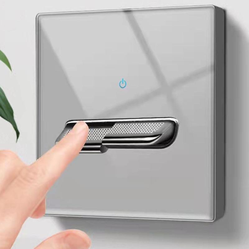 Upgrades Toggles Resets Electrical Switches Panel Hardened Glass Cover Strong Design Wall Mounted Accessory for Household