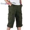 Pantaloncini Estivi da Uomo Cozy Up Cargo Ampi Oversize Tasca con Cerniera Taglia Grande 6XL 5XL Tinta Unita Spiaggia Puro Cotone Pantaloni al Ginocchio