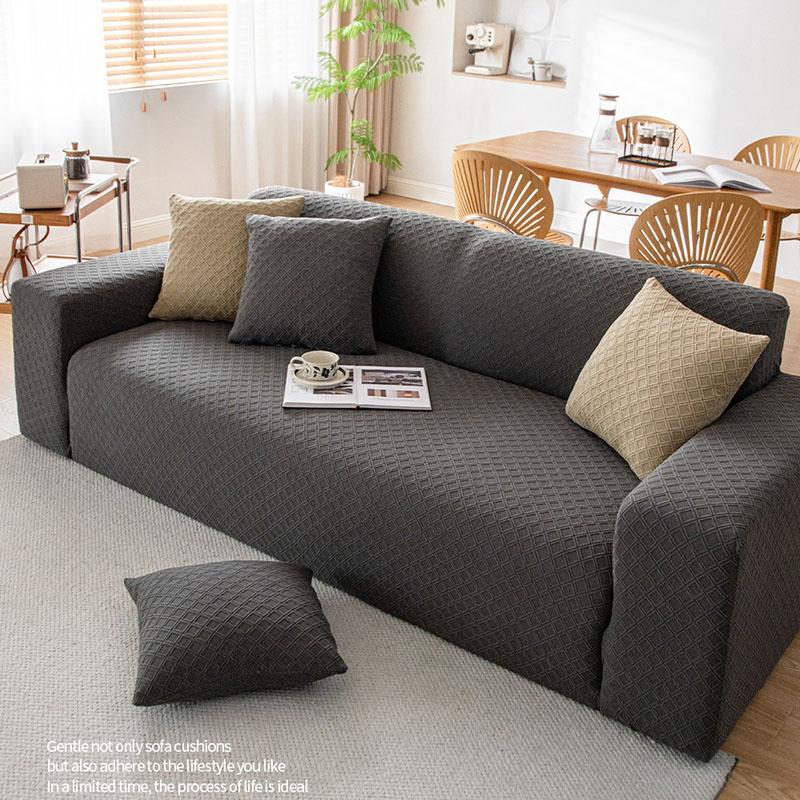 High Elastic Solid Rhombic Lattice Sofa Cover Soft Stretch Couch Covers for All Seasons Easy-Care Furniture Protection Slipcover